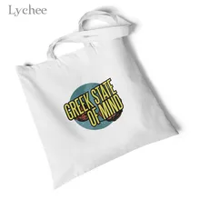 Lychee Женская Холщовая Сумка с буквенным принтом Милая простая сумка через плечо Студенческая сумка Экологичная сумка для покупок большая пляжная сумочка