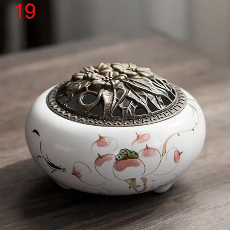19 Винтажная керамическая курильница, держатель для благовоний, подарочное украшение для дома, офиса, комнаты FP8 - Цвет: 19