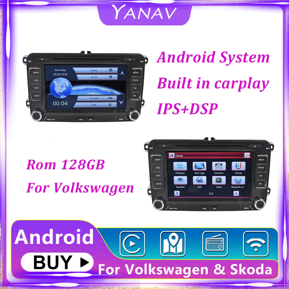 Android GPS Stereo Receiver Car Radio For Volkswagen Golf 6 Passat B6 B7 /Sharan /Jetta /Tigua / Skoda GPS Navigation - AliExpress