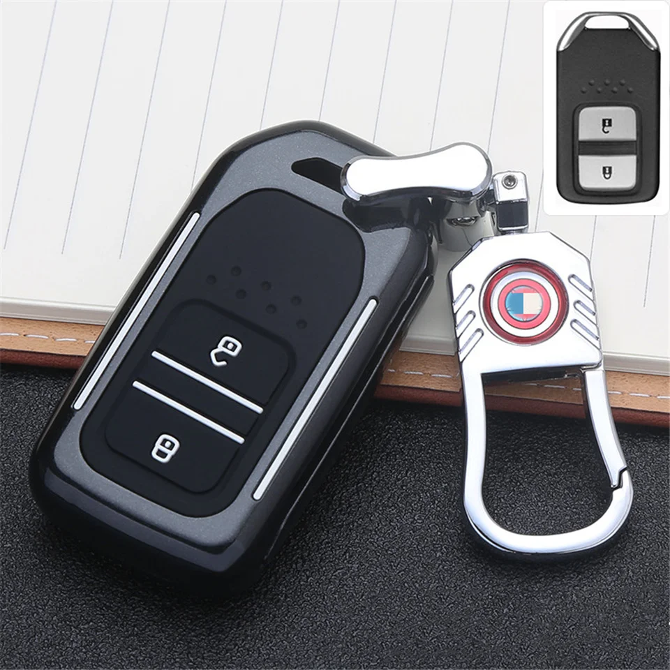 Custodia a 2 pulsanti per auto in fibra di carbonio per Honda Crv Civic Crad V Accord Pilot 2017 2016 2015 accessori portachiavi - Hf6eebe4802ab475b8f4fc19683700223w