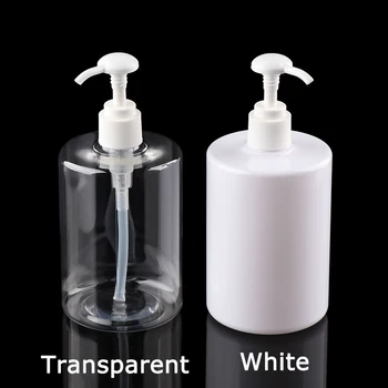 

1Pcs New White Transparent Refillable Squeeze Hand Sanitizer Bottle Round Head Pump Plastic Soap Dispenser Shower Gel Bottles