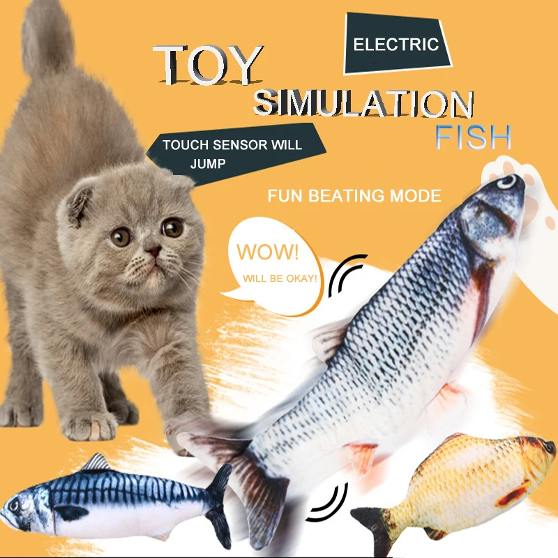 

Electric Cat Toy Automatic Pet Catnip Fish Simulation Toys Lovely Interactive Game USB Charging for Dog Kitten Scratch Supplies