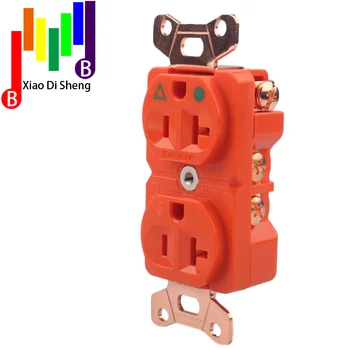 

High-end copper plated Red copper AC 20A power socket 1 wall-mounted power distributor American double socket