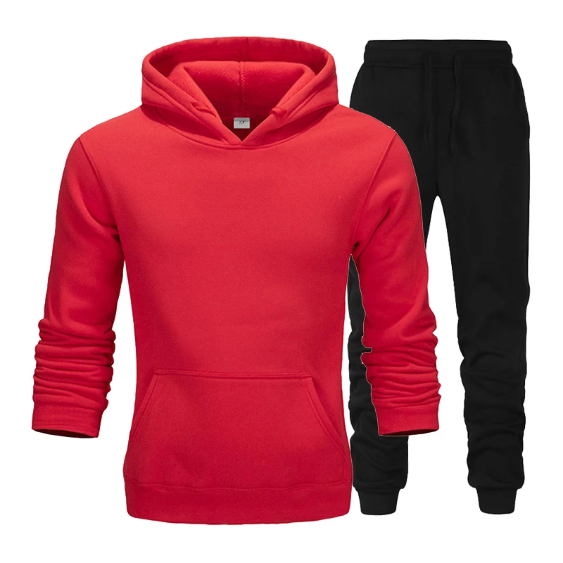 Discount New Brand Clothing Men's Pullovers Sweater Cotton Men Tracksuits Hoodie Two Pieces + Pants Sports Shirts Fall Winter Track suit