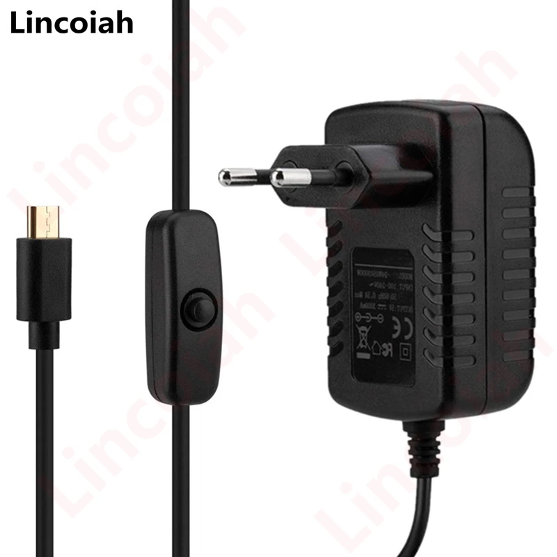 AC 100-240V DC 5 V 3A Питание кнопка включения питания адаптер Зарядное устройство Micro USB