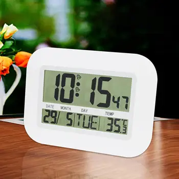 

Large LCD Digital Wall Desk Alarm Clock Thermometer Temperature Display Calendar