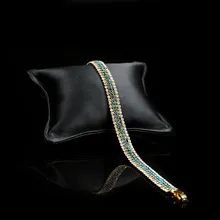 Loredana женский изысканный роскошный браслет с текстурой кристаллов в римском стиле золотой простой цветной браслет. Подходит для подруг