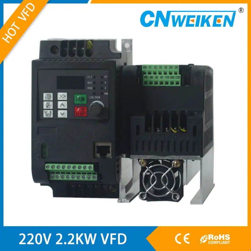Частотно регулируемым приводом преобразователь частоты 0.75KW 1.5KW 2.2kw 3HP 220 В