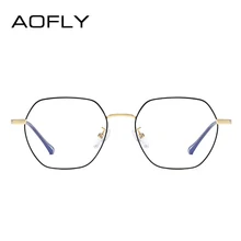 AOFLY, антибликовыми свойствами компьютерные очки Для женщин синий светильник покрытие светильник Блокировка вредных очки шестиугольник металлический каркас игровые очки Для мужчин