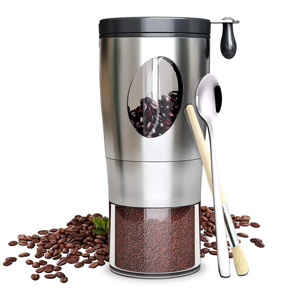 

Manual Coffee Grinder Portable Hand with Adjustable Setting Conical Ceramic Burr Grinder Stainless Steel Coffee Mill for Espress