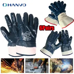 6 пар, рабочие перчатки, износостойкость, защитные нитриловые перчатки для защиты от порезов, электросварочные паяльные металлические