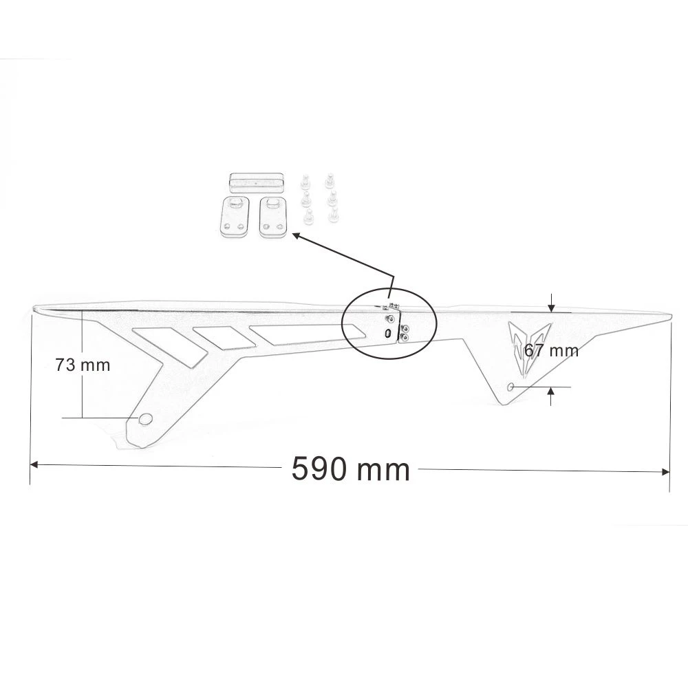 JAER ЧПУ Алюминиевый цепи защитная крышка протектор для Yamaha MT09 MT-09 FZ09 FZ-09