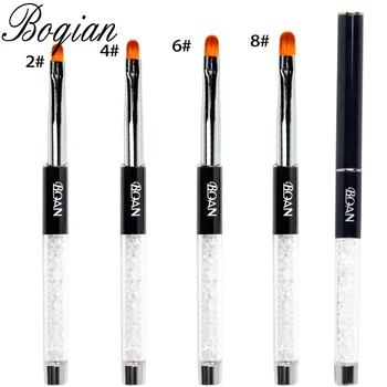 

BQAN 2#4#6#8 Gel Brush Oval Nail Brush Hand Draw Tips Drawing Line Painting Pen Tools Manicure Nail Art Brush Decoration