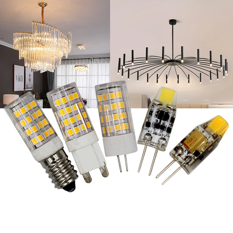 

led lamp DC/AC 12v G4COB 3w 6w SMD2835 E14 G9 G4 220v led light bulb replacement halogen lamp chandelier led bulb