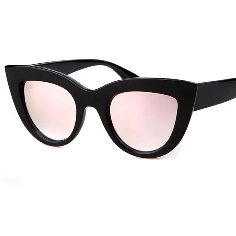 Матовые оправа «кошачий глаз» женские крупные солнцезащитные очки модные дизайнерские розовое зеркало Модные оттенки для женщин Роскошные очки UV400