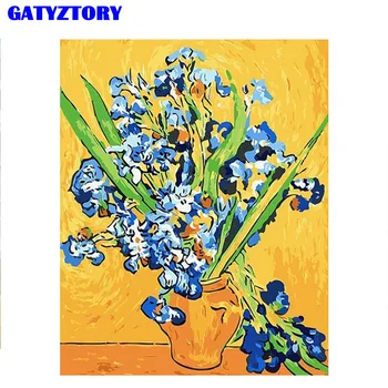 

GATYZTORY Painitng By Numbers Abstract iris DIY Frameless acrylic paint by numbers Digital Canvas Painting For Home Decoration