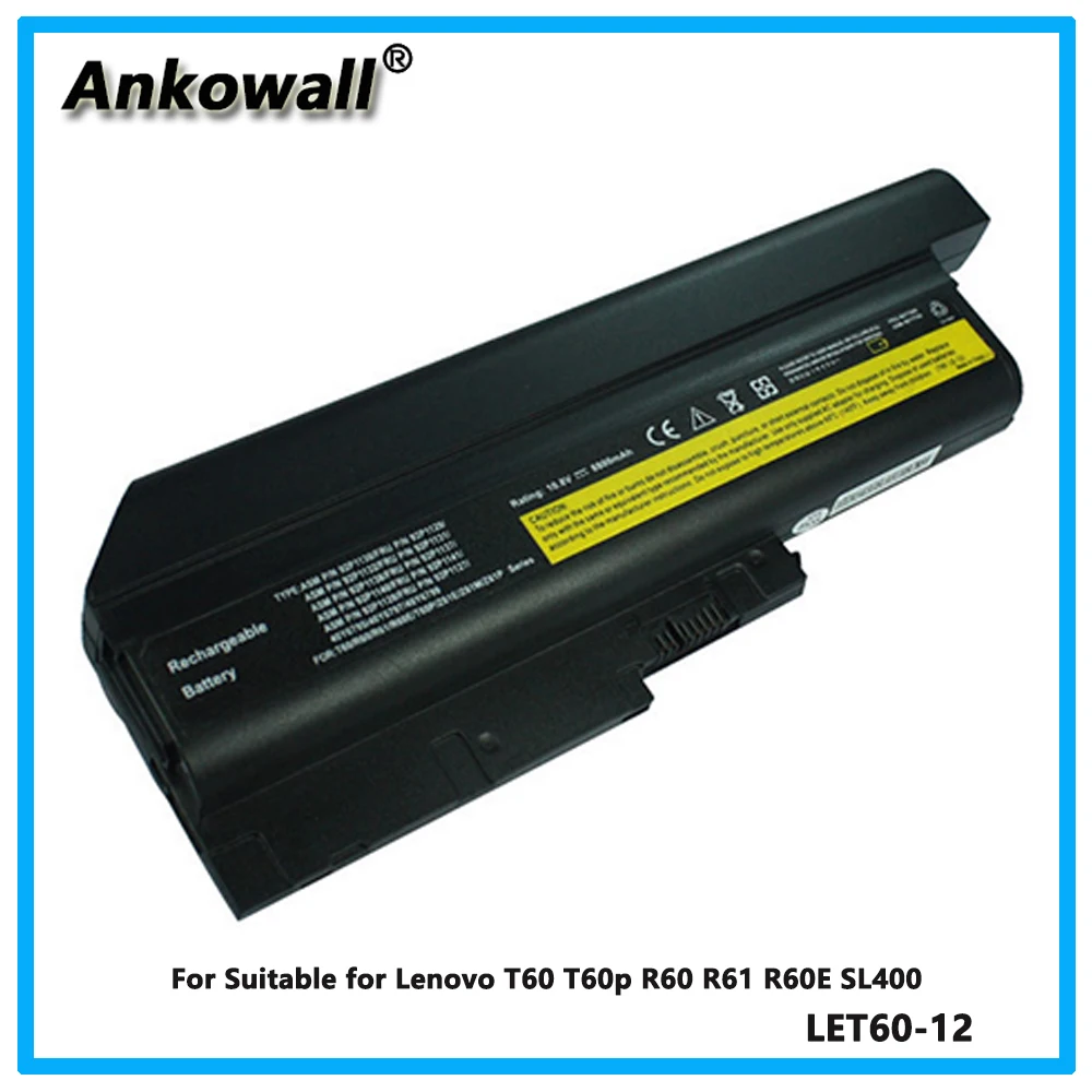 

For Suitable for Lenovo T60 T60p R60 R61 R60E SL400 Laptop Battery 12-pin