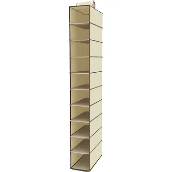 

Non Woven Cloth Hotel 10 Grids Large Capacity Closet Underwear Storage Strong Bearing Home Bedroom Hanging Organizer With Hook