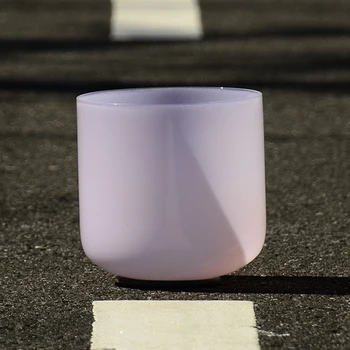 

TOPFUND Pink Gemstone Fused Clear C Root Clear Crystal Singing Bowl 7''