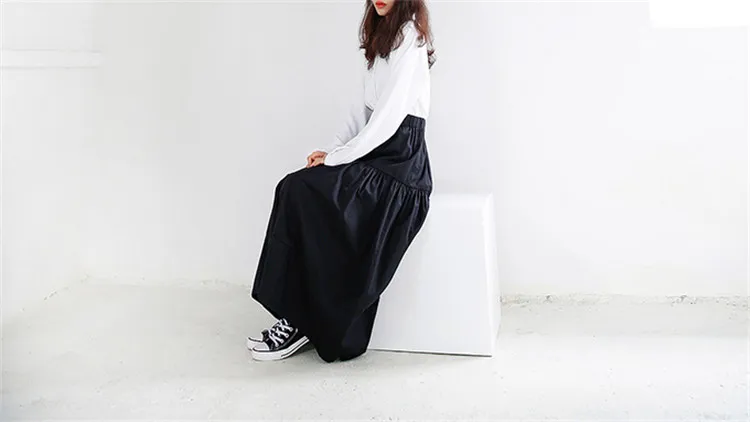 Хлопковые льняные осенние Брендовые макси юбки, модная повседневная Корейская длинная юбка в пайетках, мусульманские Весенние длинные юбки, большие размеры 5xl 6xl 7xl
