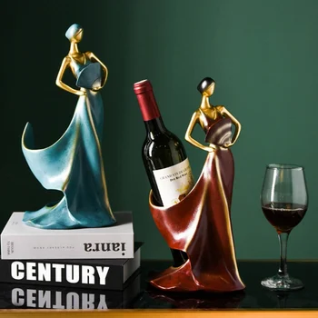 

Beauty Girl Model Wine Rack Whisky Holder Shelf Bottle Rack Practical Sculpture Stand Home Decoration Accessories Miniatures