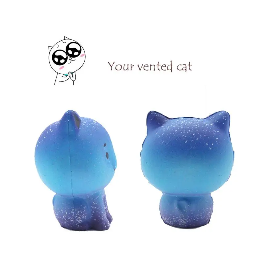 Jumbo Galaxy Cute Kitten Squishy Slow Rising Kids Toys Doll Stress Relief Toy Decor Strap Pendant Decompression Antistress Toys