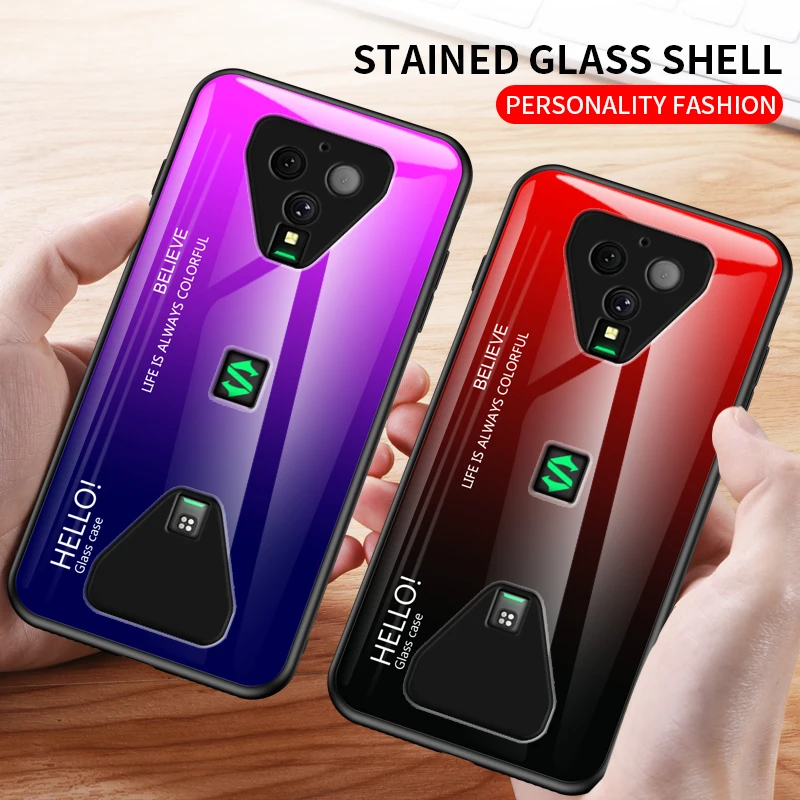 For Xiaomi Black Shark 3 Pro Case Gradient Tempered Glass Soft Silicone Bumper Case Cover For Blackshark 3 Pro Gobal Funda For Xiaomi Black Shark 3 Pro Case Gradient Tempered Glass Soft Silicone Bumper Case Cover For Blackshark 3 Pro Gobal Funda
