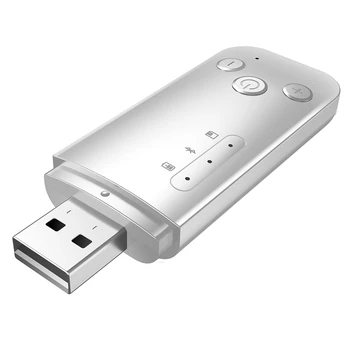 

USB Dual Output 6 In 1 Bluetooth Adapter, Wireless Bluetooth 2 In 1 Audio Receiver Transmitter (White)