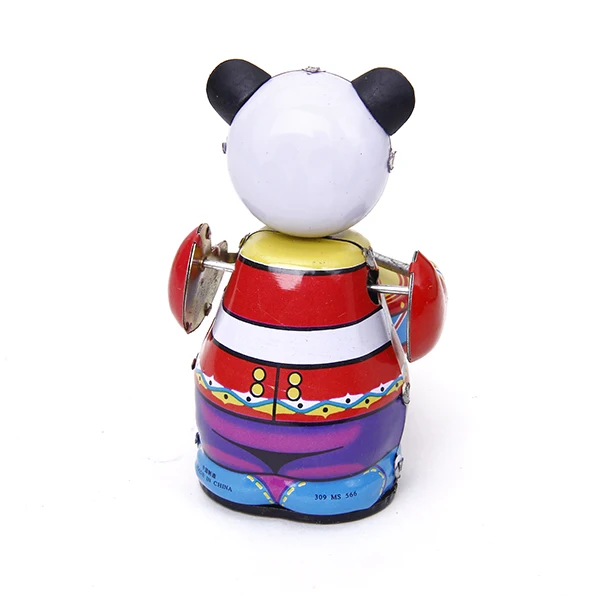 Vintage Wind Up Panda Bear Drummer Clockwork Toy W/ Key Great Collectible Gift