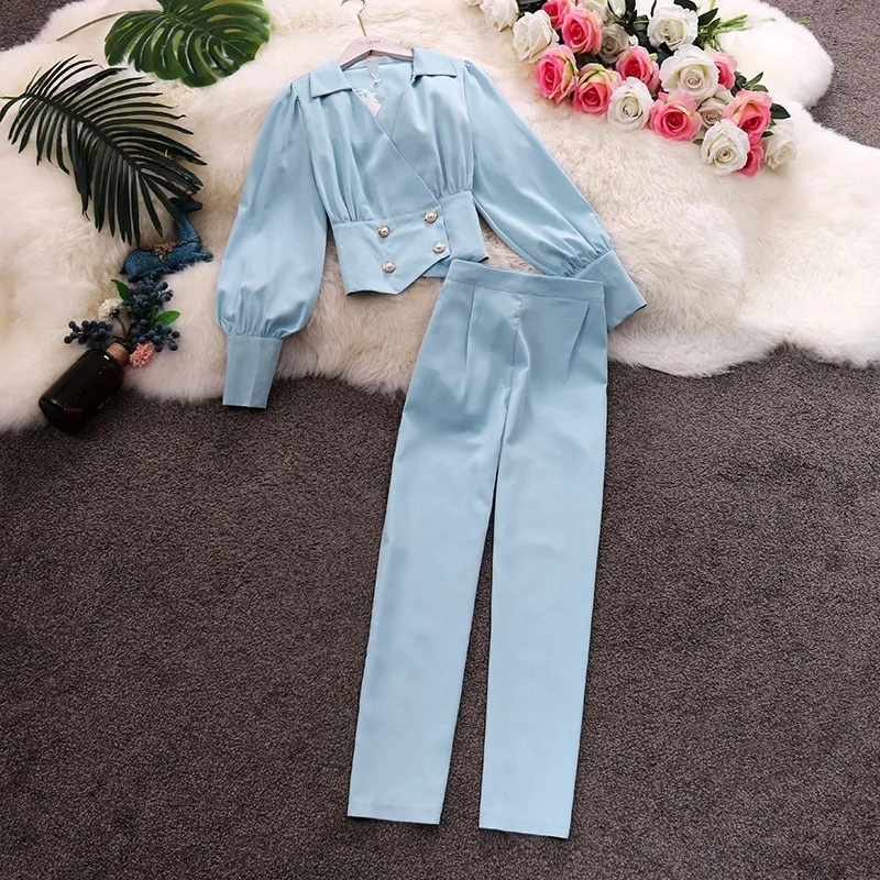 Женский темпераментный костюм с V-образным вырезом короткая рубашка