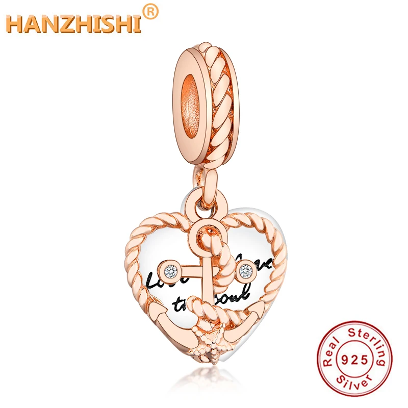 2020 Summer 925 Sterling Silver Rope Heart Love Dangle Beads Fits Original European Charm Bracelet DIY Jewelry Making berloque | Украшения