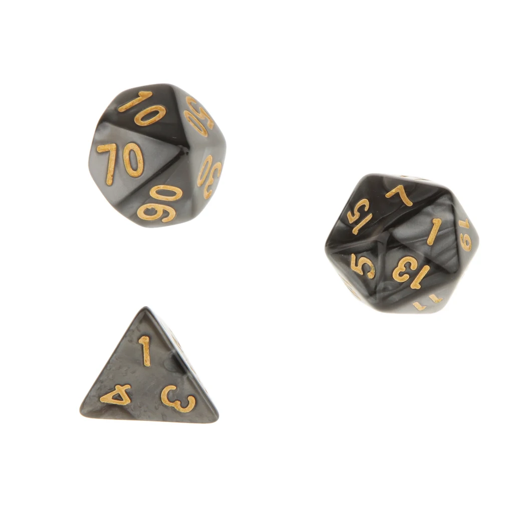 Многогранные кубики с 7 кубиками для Dungeons и Dragons DND Dados RPG настольная игра MTG D20 D12 D10 D8