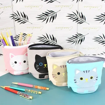 

Flexible Big Cat Pencil Case Fabric Quality School Supplies Stationery Gift School Cute Pencil Box Pencilcase Pencil Bag