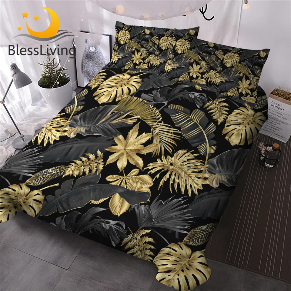 Комплект постельного белья blesslife из 3 предметов с тропическим монстером и