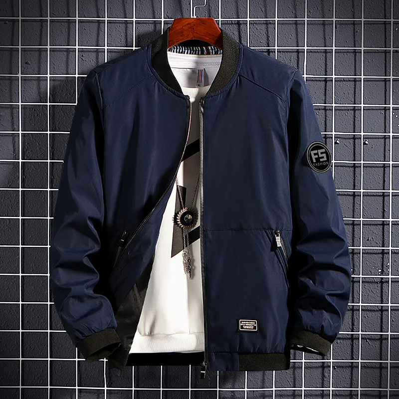 Thoshine Brand Spring Autumn Men Jackets Patch Designs Pockets Slim Fit Male Baseball Outerwear Jacket Solid Color Letter Coats Thoshine Brand Spring Autumn Men Jackets Patch Designs Pockets Slim Fit Male Baseball Outerwear Jacket Solid Color Letter Coats