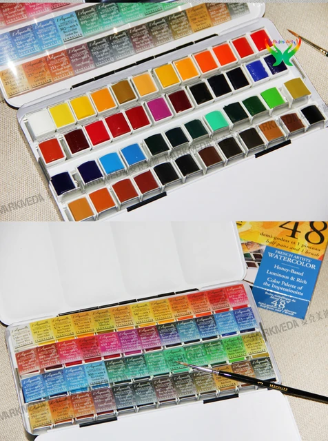 12/24/48 Color Mungyo Watercolor Paint Set Solid Water Color Tin Box Oil  Painting Pigment for Student Artist Supplies,rich Color - AliExpress
