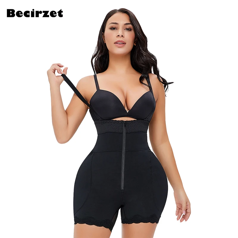 

Padded Panties Bib Shorts Women Butt Lifter Sexy Hip Pads Shapers Shapewear Body High Waist Slimming Underwear Bodysuit Black