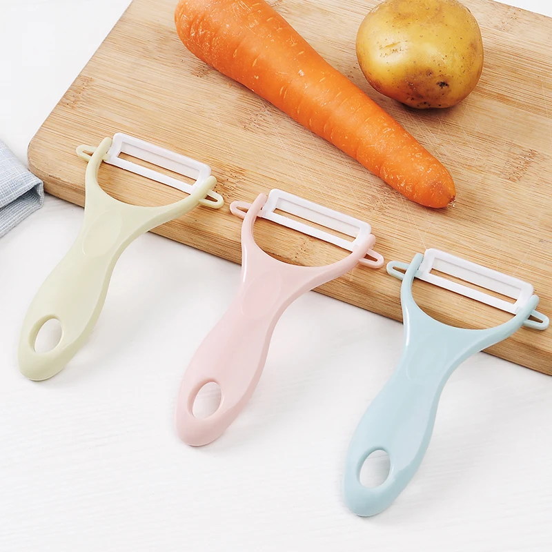 

Multifunctional Kitchen Household Fruit Vegetable Peeler Ceramic Peeler Paring Knife Portable Easy To Clean Peeling Knife 3 Pcs