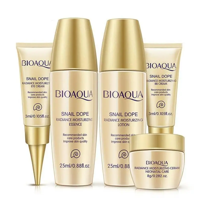 

BIOAQUA 5Pcs Snail Set Face Cream Whitening Moisturizing Face Cream With Snail Hyaluronic acid Anti Aging Wrinkle Whitening