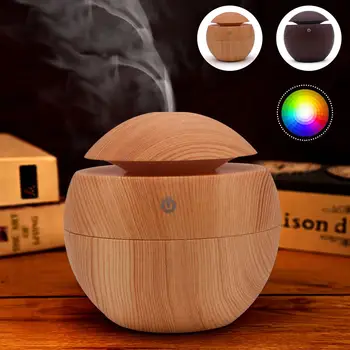 

Electric Humidifier Essential Aroma Oil Diffuser Ultrasonic Wood Grain Air Humidifier USB Mini Mist Maker LED Light for home