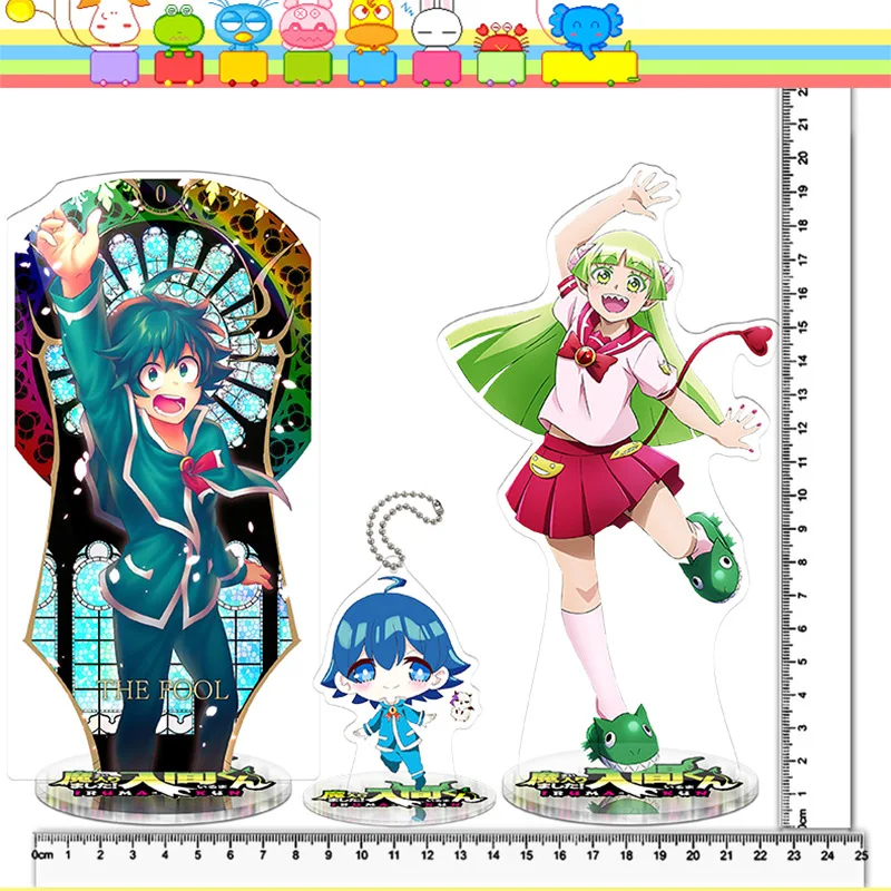 10pcs Different Style 9cm Mairimashita! Iruma-kun Anime Action Figure Toy Acrylic Keychain Decorative Ornaments