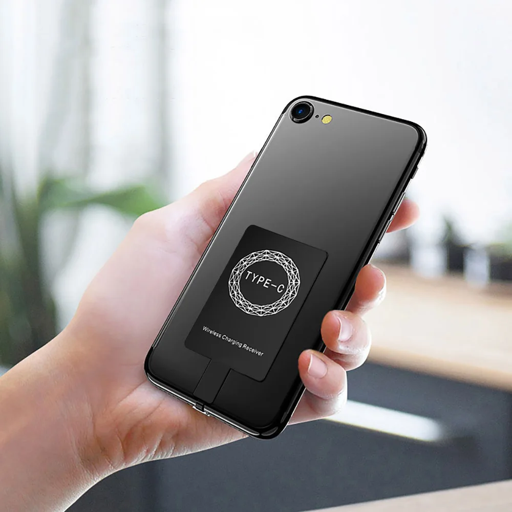 

DCAE Wireless Charging Receiver Universal Micro USB Type-C Qi Wireless Charger for iPhone Samsung Xiaomi Redmi Huawei Android