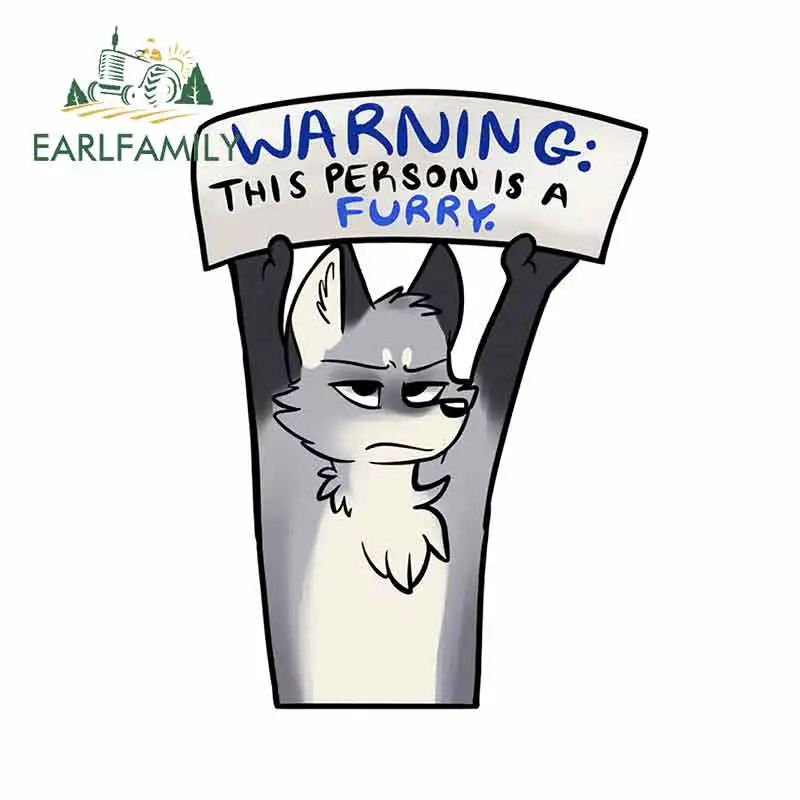 EARLFAMILY 13 см Предупреждение пушистый волк Artworktee тонкая наклейка личность