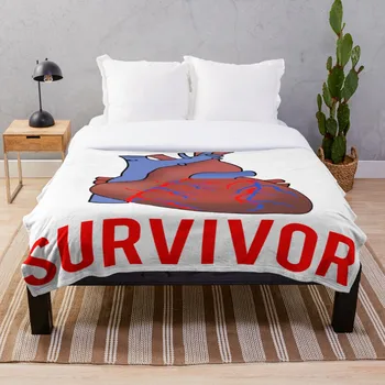 

Drop Shipping Printed Throw Blanket Sherpa Fleece Soft Blanket Flannel Rug Home Decoration For Bed Heart Health Survivor