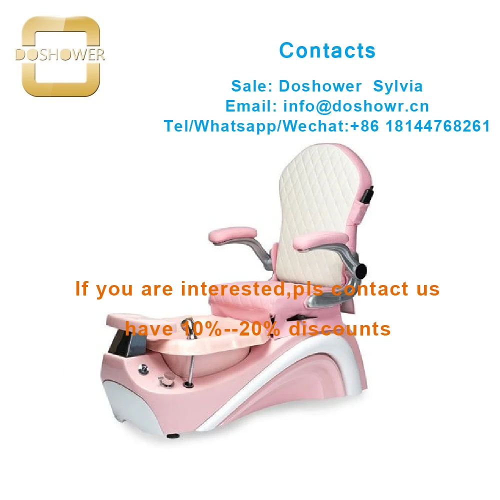 Kid friendly nail polish with wood nail table for spa pedicure chair for kids hot pink