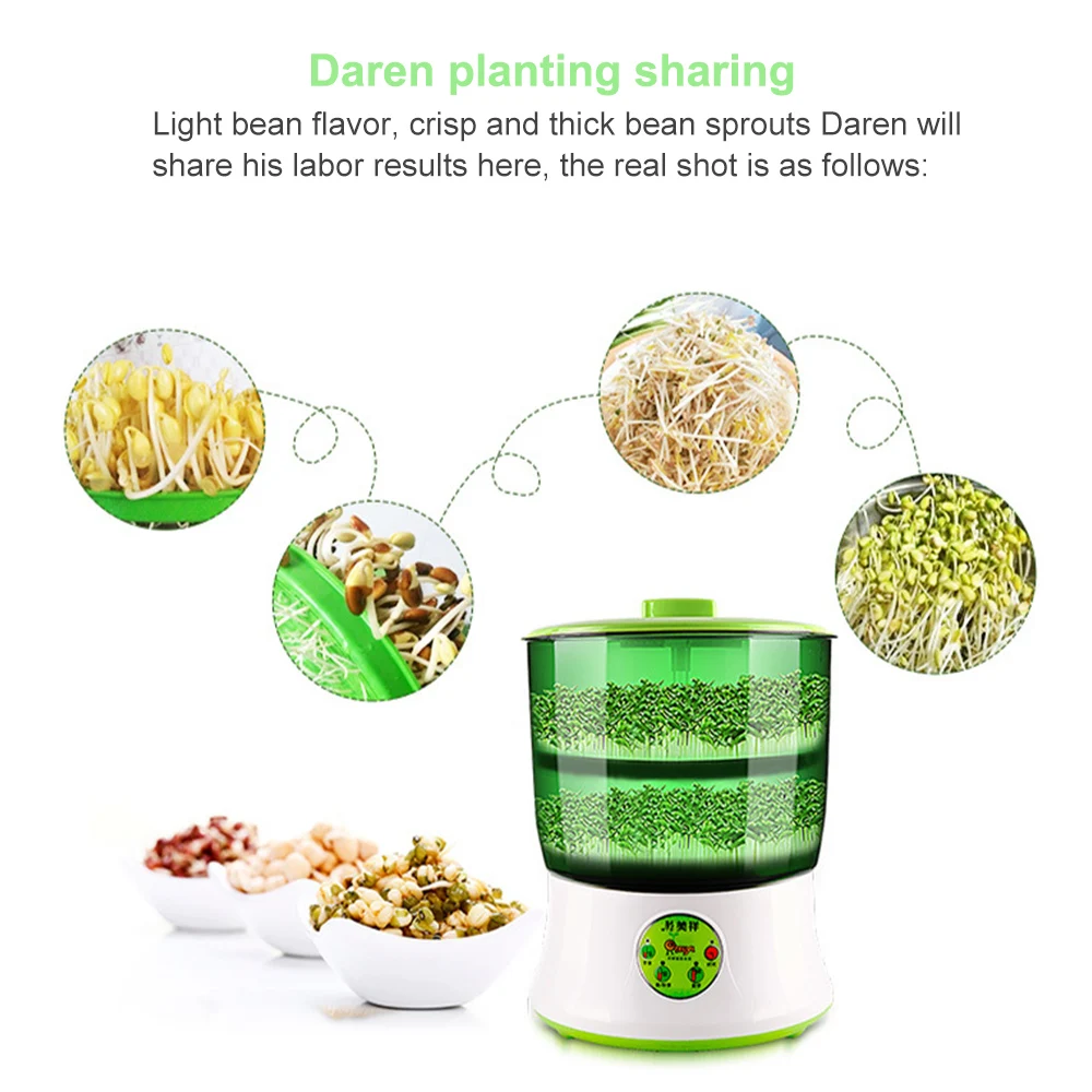 

JuneJour Diy Bean Sprouts Maker Automatic Electric Vegetable Growth Bucket Bean Sprouts