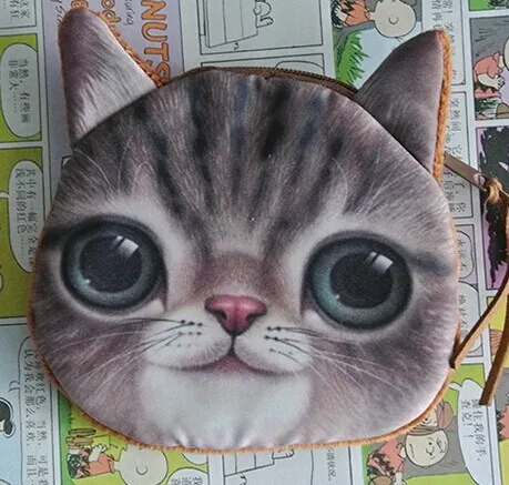 Cartoon Cat Coin Purse Kids Purse Zipper Children Wallet Girls Small Money Bag Animal Prints Coin Card Holder card holder coin purse coin wallet