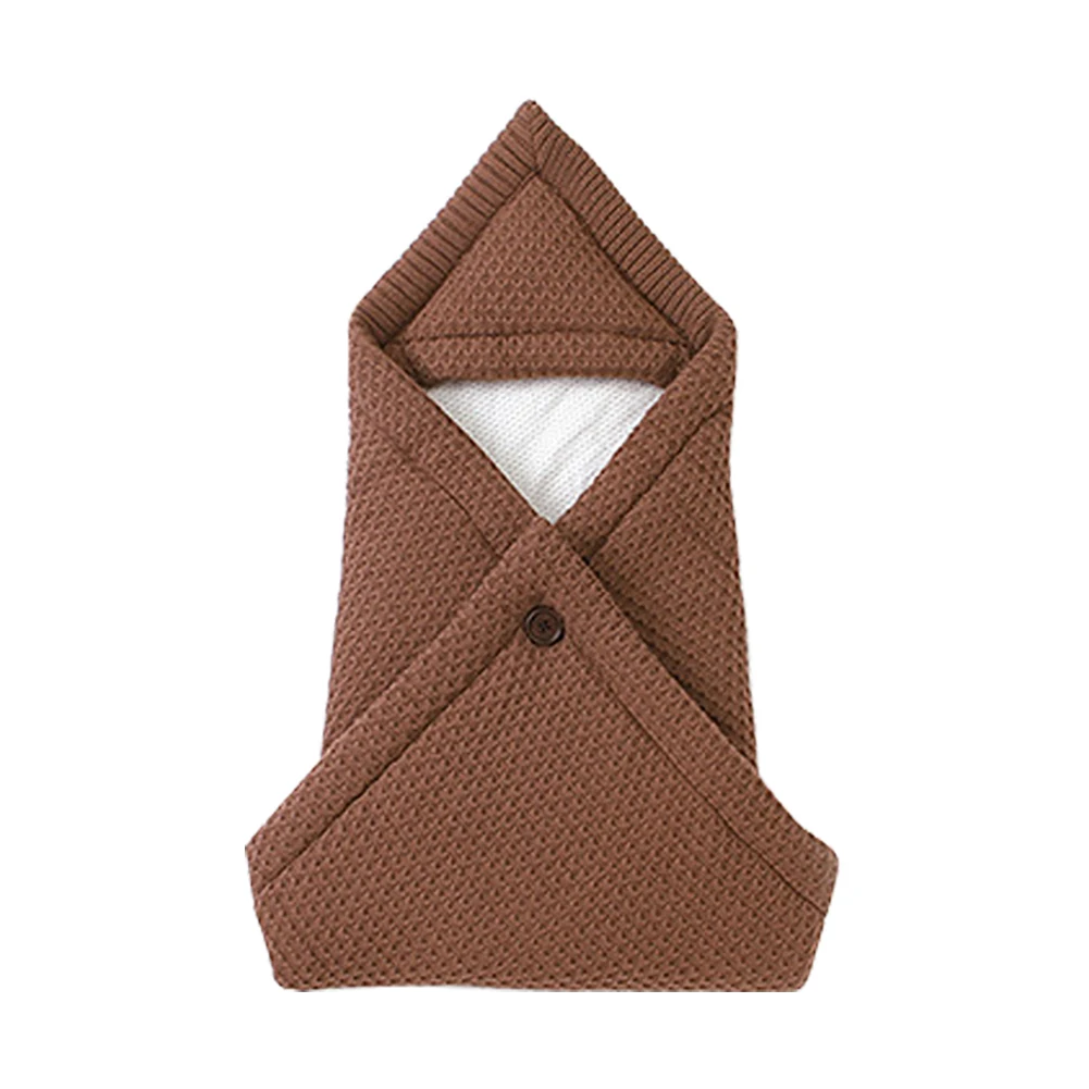 

Small Hat Wrap Solid Newborns Envelope Shape Comfortable Baby Sleeping Bag Warm With Button Knitting Infant Soft Anti Kick