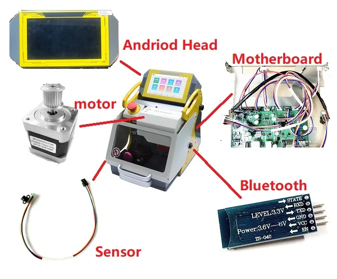 Repair Kit For SEC E9 X Y Sensor Motor Motherboard Tablet Replacement SEC-E9 automatic key cutting machine