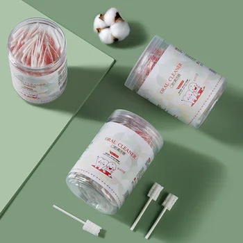 

30Pcs/Set Baby Tongue Coating Toothbrush Disposable Protable Baby Tongue Cleaner Toothbrush Cotton Swab Cleaner for Baby Oral